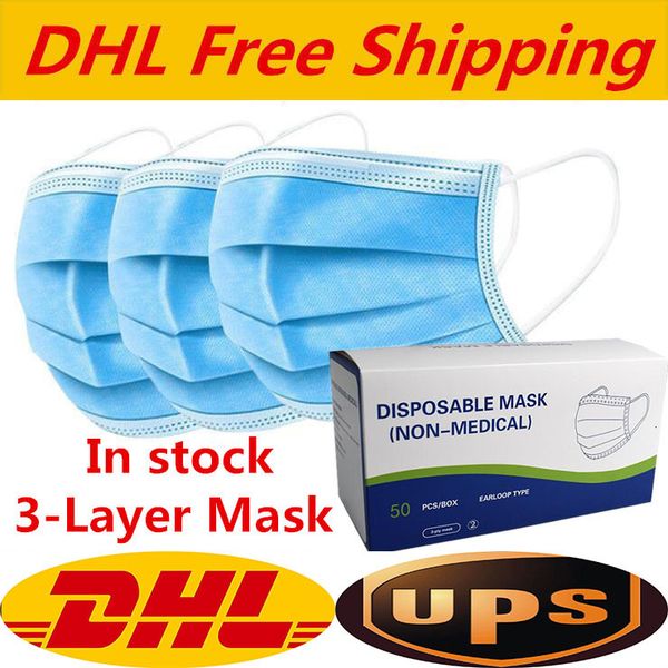 

disposable in stock face thick shipping 3-layer masks with earloops for salon, home use comfortablecn3mch