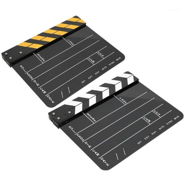 

30x25cm acrylic clapperboard professional movie film action clap director pgraphy tool clapperboard1