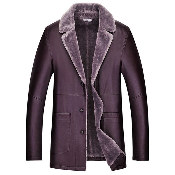 

2021 new men's leather dwaterproof water thick man's winter jacket warm jackets hombre wxf570 ulpv, Black;brown