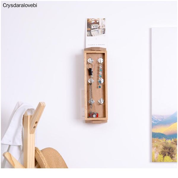 

white oak rotating key box full solid wood vanity mirror entrance key box wall hanging storage wood wall hook coat hoo bbylyx