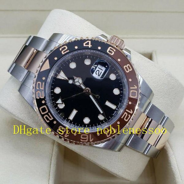 

12 color men 126711chnr gmt rootbeer mens 40mm steel rose gold black dial ceramic batman jubilee bracelet 126711 126715 automatic watch, Slivery;brown