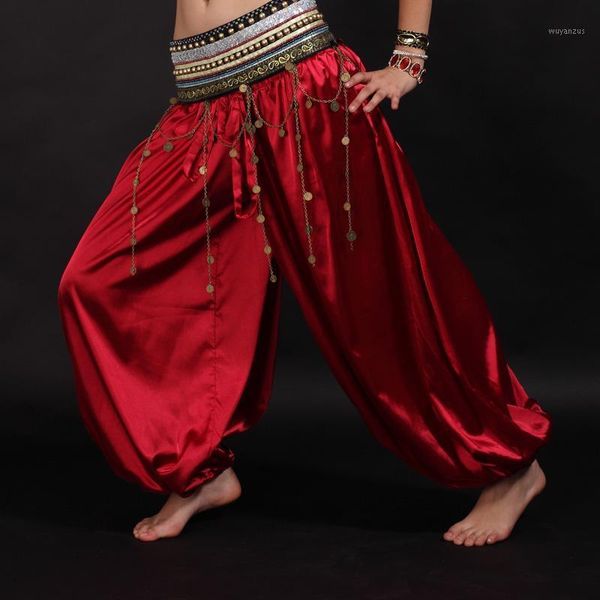 

women belly dance costume dance trousers tribal bloomers pants belly yoga women men loose pants red1, Black;red