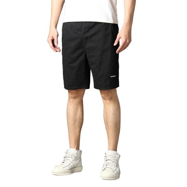 

men's shorts 2021 solid casual men brand-clothing simple summer cotton male quality stretch bermuda 3.22, White;black