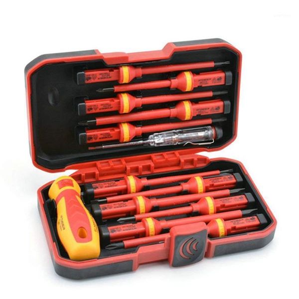 

new 13pcs vde insulated screwdriver set high voltage 1000v magnetic slotted torx screwdriver durable hand tool set1