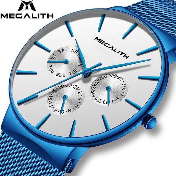 

wristwatches megalith watch men fashion sport quartz simple clock luxury waterproof ultra thin date wrist watches for montre homme1, Slivery;brown