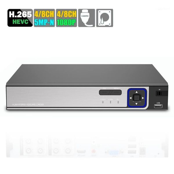 

kits 6 in 1 h.2654mp 5mp hybrid security dvr 5mp-n ahd nvr xvr cctv 8ch ahd-h 1080p recorder camera onvif xvi coxial p2p xmeye1, Black;white