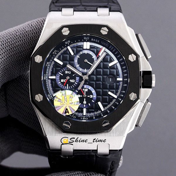 

new high versionm 44mm black multifunction date dial 316l steel case 3126 automatic mechanical 26401 a002ca mens watch rubber strap watches, Slivery;brown