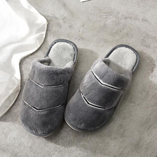 

winter men casual shoes for home slippers soft plush erkek terlik warm plush indoor flat pantuflas plus size men's house slipper1, Black