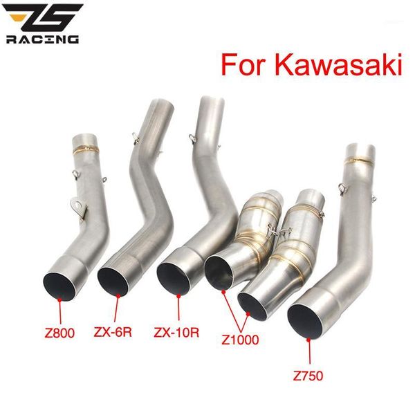 

zs racing motorcycle exhaust muffler middle pipe link pipe for z750 z800 z1000 zx6r zx-6r zx10r zx-10r slip-on1