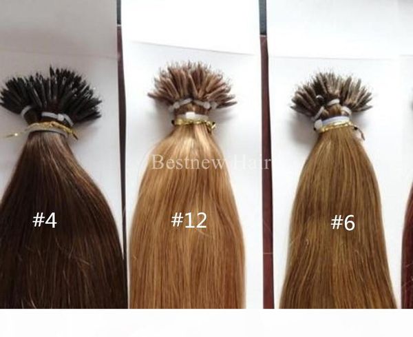 

100 beads +100g 18" 20" 22" indian remy human micro nano rings tip human hair extensions dhl fast shipping, Black