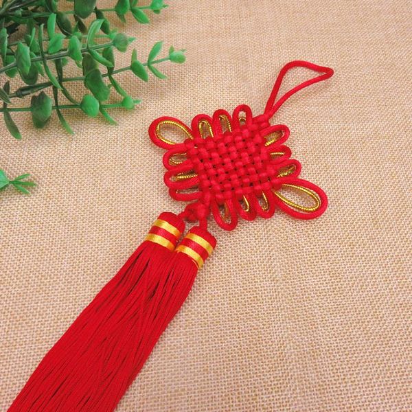 

2 шт. китайский узлы золотой проволоки двойные кисточки diy подвеска ювелирные изделия главная текстильная занавеска одежда декоративное фес