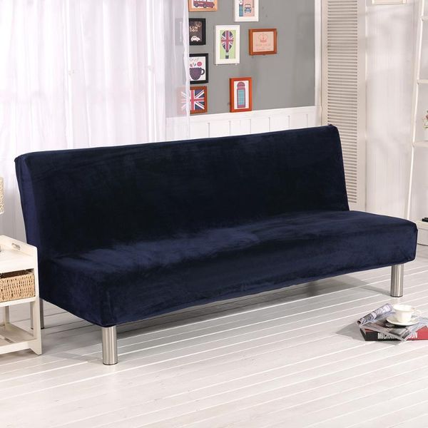 

plush folding sofa bed cover velvet thick slipcover case for armless sofa cover sheet couch elastic futon winter