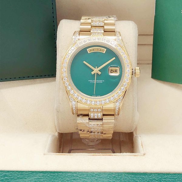 

2020male full automatic mechanical watch, middle shell with drilling blank log, 41mmmen's sapphire steel waterproof day-date wristwatch, Slivery;brown