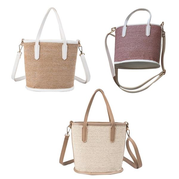 

retro straw woven women simple luxury shoulder bag mobile phone purse