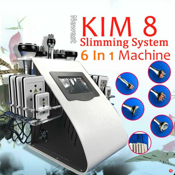 

6in1 vacuum rf ultrasound cavitation radio frequency slimming cellulite remover lipo laser pn led skin care body weight losing on sale, Black