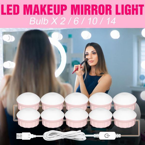 

canling usb makeup mirror light bulb hollywood vanity lights make up dimmable led wall lamp 6 10 14 bulbs kit for dressing table1