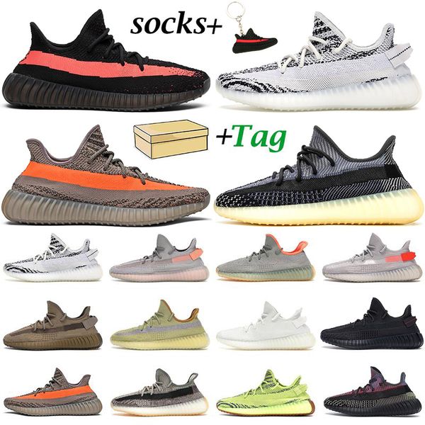 

kanye мужчины женщины беговые обувь тренеры натуральные исчезные белуга зебра черное красное облако белые статические светоотражающие мужски