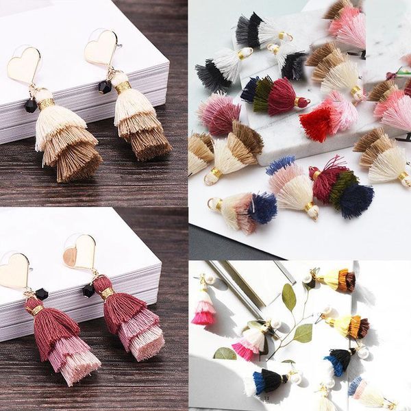 

12pc lot 3cm three layers overlapping tassels silk fringe sewing tassel trim decorative key tassels for curtain home decoration h jllwbz