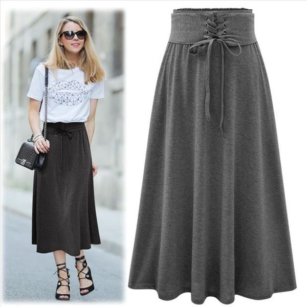 

38 vintage skirt women knit high waist a line soft casual elegant black skirts streetwear spring autumn fashion bandage skirt