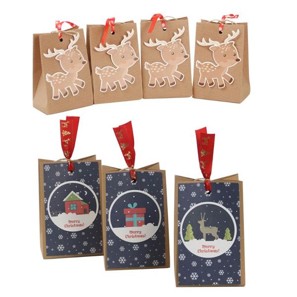 

20 pcs christmas gift bag cookie box christmas boxes and packaging gift bags & wrapping supplies 12*7*18.5cm