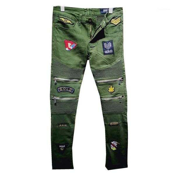 

men's jeans ripped hole denim pants fashion casual trouser1, Blue