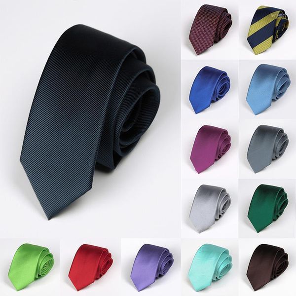 

24 solid colors 2020 new 6cm skinny ties fashion mans necktie navy blue classic ties slim neck wedding party groom tie1, Black;gray