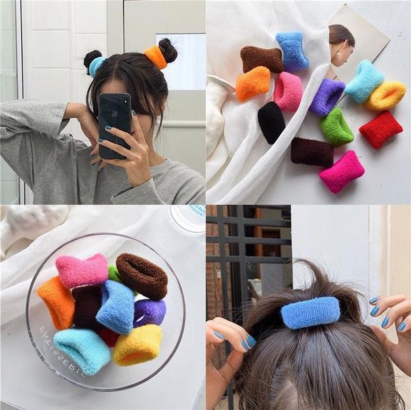 

12pcs/lot random fashion mix candy 12 colors small circle hair accessories for women girls natural strong elastic rubber bands, Golden;silver