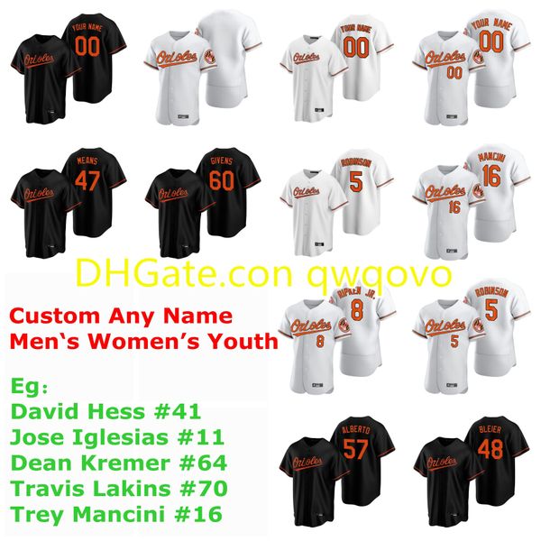 

david hess jersey jose iglesias dean kremer travis lakins trey mancini ryan mckenna john means mountcastle baseball jerseys custom stitched, Blue;black