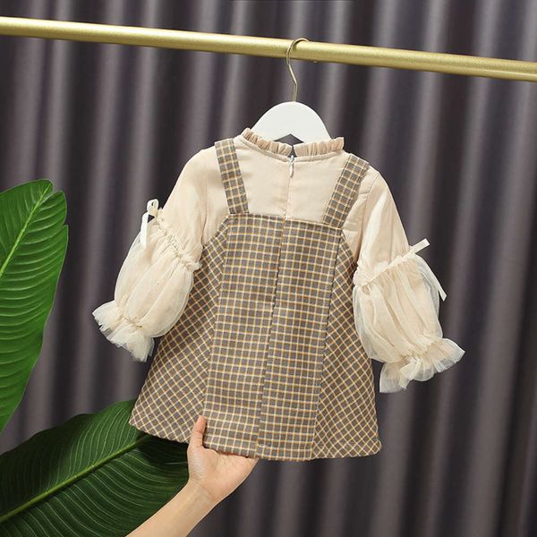 

piece two autumn plaid fake bubble girl's sve princs drs british sle skirt e20360 0l2ov0aaev80, Red;yellow
