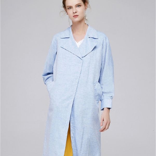 

2020 spring summer new style ] women's wear europe and the united states simple casual temperament trench coat lo, Black;white