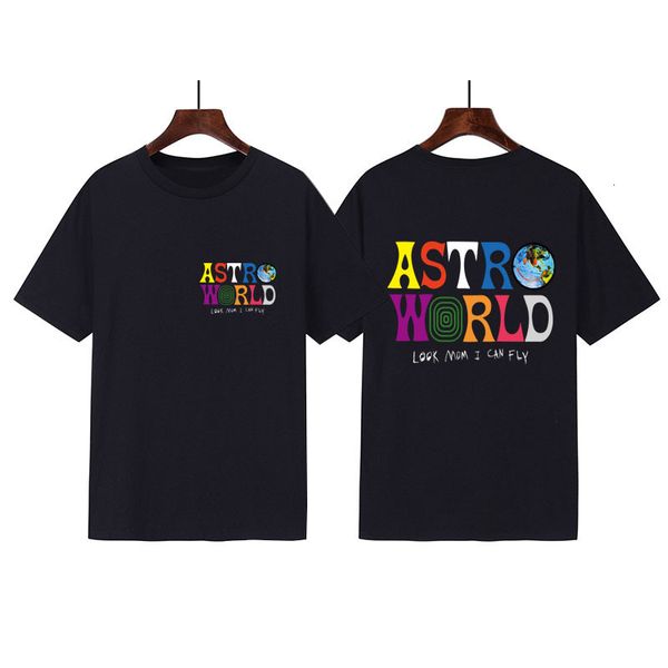 

2019 new selling astroworld trendy simple fashion men's and women's loose short sleeve t-shirt, White;black