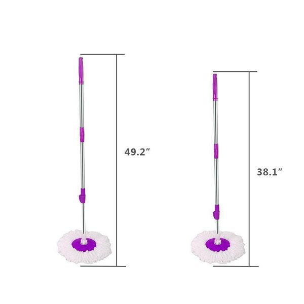 

360°rotating head easy magic floor mop bucket 2x head microfiber spinning usa