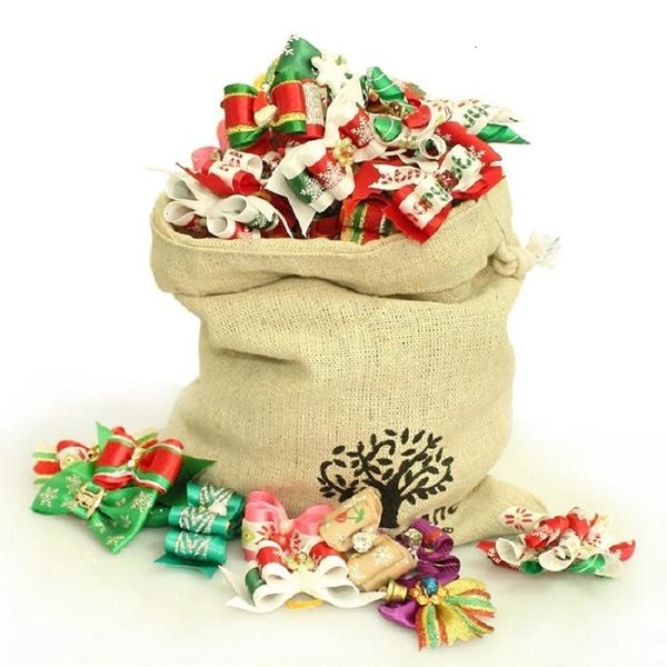 

hair handmade christmas dogs grooming mixed ribbon bow pet rubber bands dog