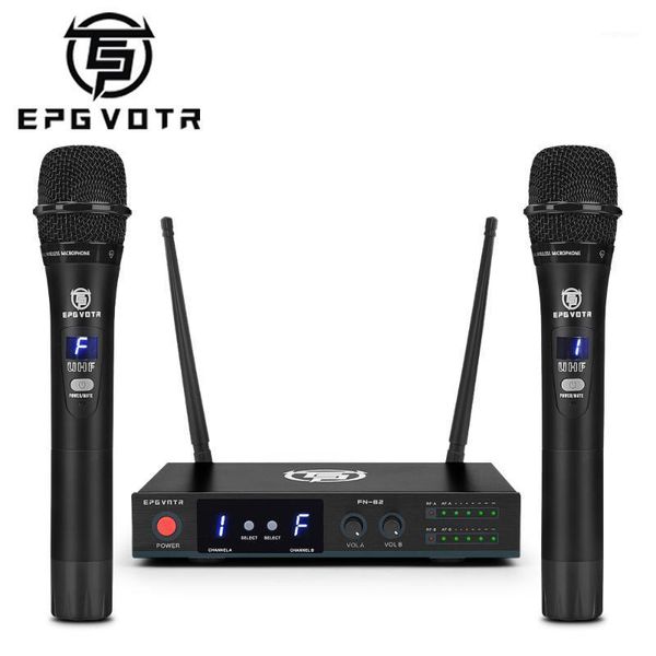 

epgvotr 2 handheld frequency adjustable transmitters uhf wireless microphone system 16 channels mic for stage church family dj1