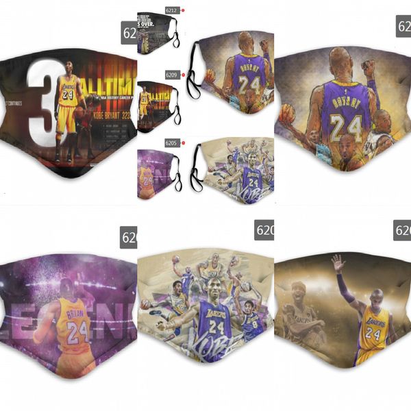 

unisexnew luxury ice pvdn 2020 silk designer protective mask basketball team commemorative edition 24# black mamba no. 8
