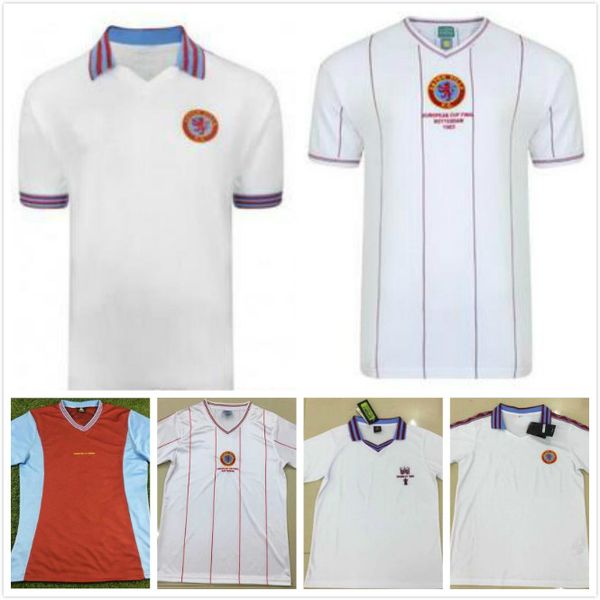 

1980 1981 1982 retro soccer jerseys vintage football shirts peter withe des bremner tony morley gary shaw 80 81 82 camiseta red maillot, Black;yellow