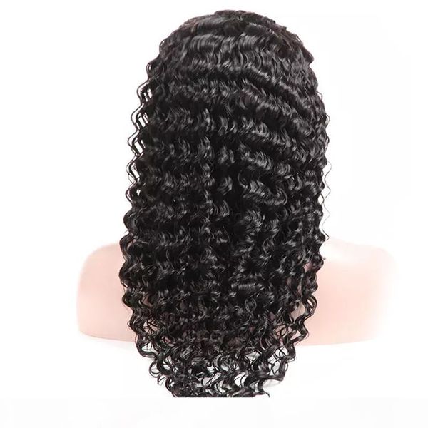 

8a brazilian deep wave natural looking hair lace frontal human hair wigs for black woman 10-30inch wholesale price ing, Black;brown