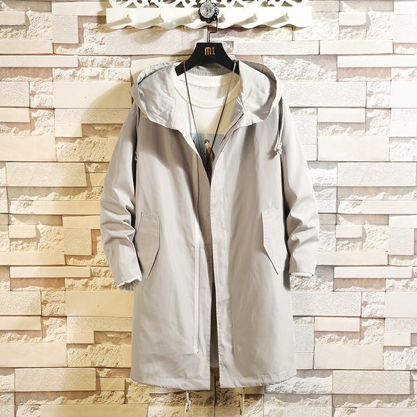 

2020 male black casual jacket long trench coat for man spring winter clothes kal7, Tan;black