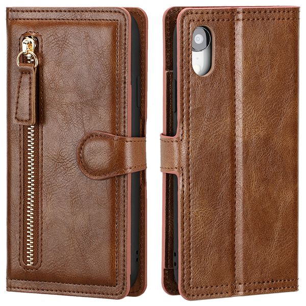 

wallet zipper leather phone case for iphone12pro xs max 11pro 7 8 phone cover for samsung s20