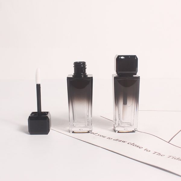 

10ml black gradient plastic cosmetic gloss lipstick tube, empty square lip glaze concealer refillable bottle