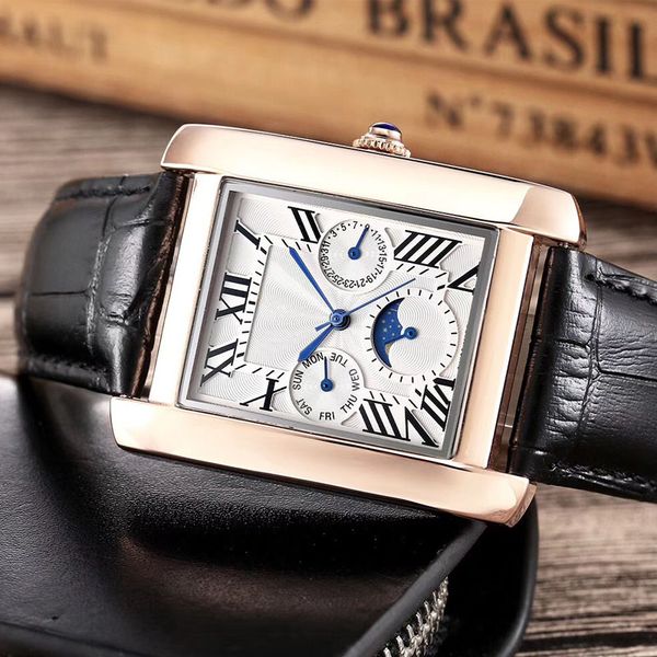 

high-the closemall dials рабочие мужские часы квадратный sun moon star seal часы наручные часы мода кварц водонепроницаемый календарь роскош, Slivery;brown