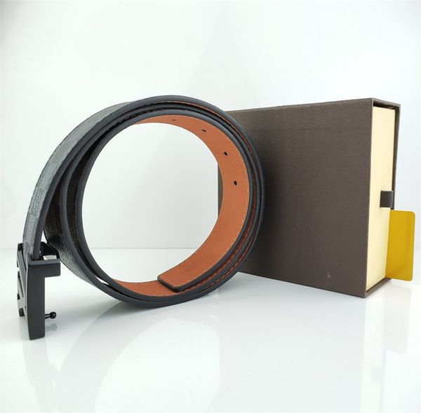 

2020 новые моды дизайнерские ремни мужские деловые ремни роскошный пояс гладкие пряжки натуральные кожаные ремни для мужчин талии ремень бес, Black;brown