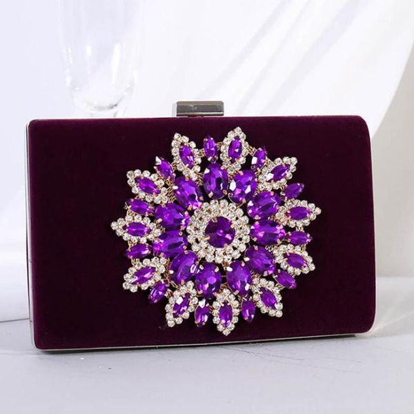 

luxury purple evening bag women clutches party purse fashion mini ladies prom mini handbags female long chain shoulder bags1