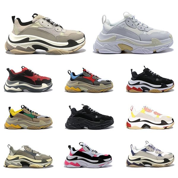 

paris triple s 17fw women trainers sneakers running shoes dad platform black white beige sports tennis trainer ladies designer shoe size 36-