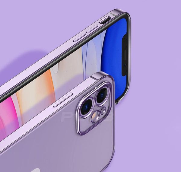 

classic square frame plating case for iphone 11 pro max x xs xr 6/7/8 plus slim soft crystal clear transparen bbybmf packing2010