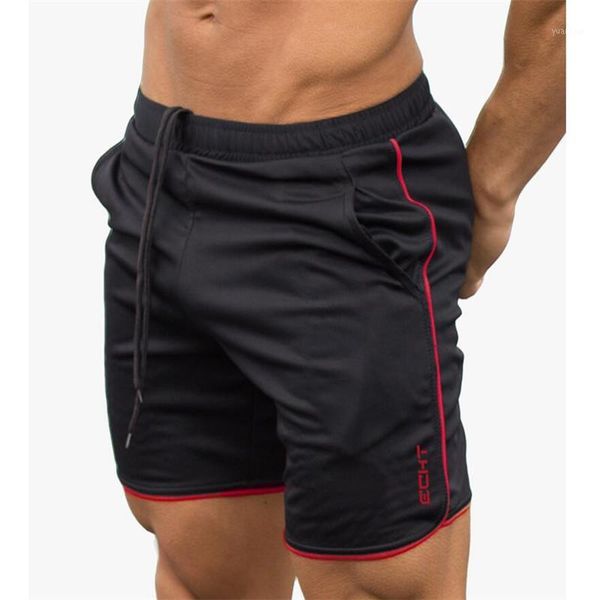 

2020 fashion gym shorts men's bermuda men's shorts casual brand clothing letters stretch waist fitness1, White;black