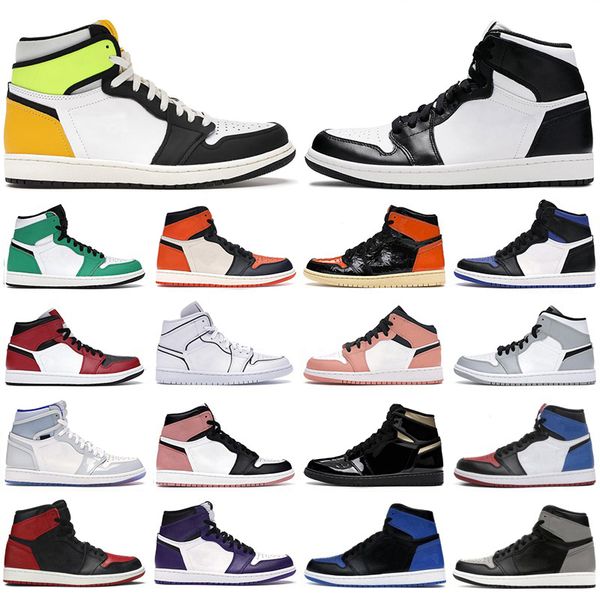 

2021 men basketball shoes 1s high og 1 volt gold chicago obsidian tie dye dark mocha shattered backboard mens women trainers sneakers
