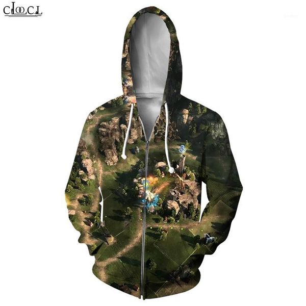 

game heroes of could & magic men zipper hoodie 3d print fashion zipper coat harajuku streetwear b201, Black