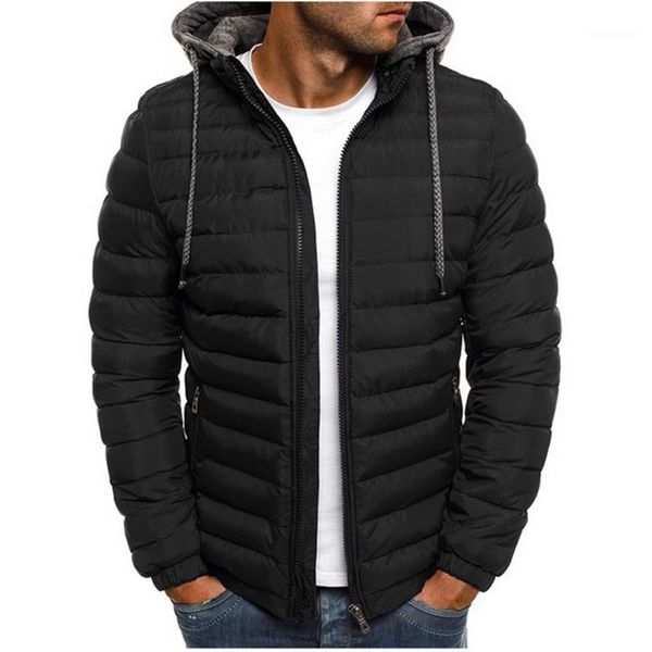 

dihope 2020 winter hooded jackets padded jacket men thicken warm lightweight parkas new males windproof jackets1, Black