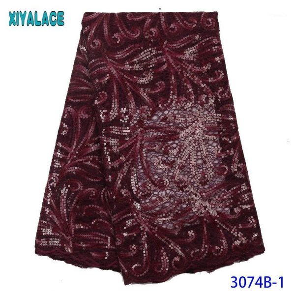 

ribbon french african lace fabric sequined organza tulle laces nigerian mesh for wedding dress magenta ks3074b1, Pink;blue